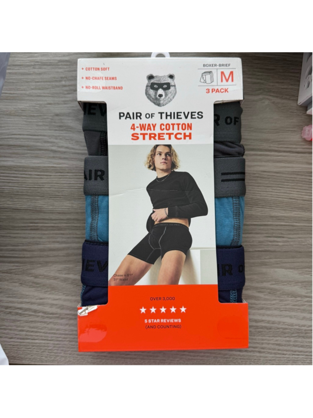 Men's Pair of Thieves Boxer Briefs M Blue Gray 3-Pack
